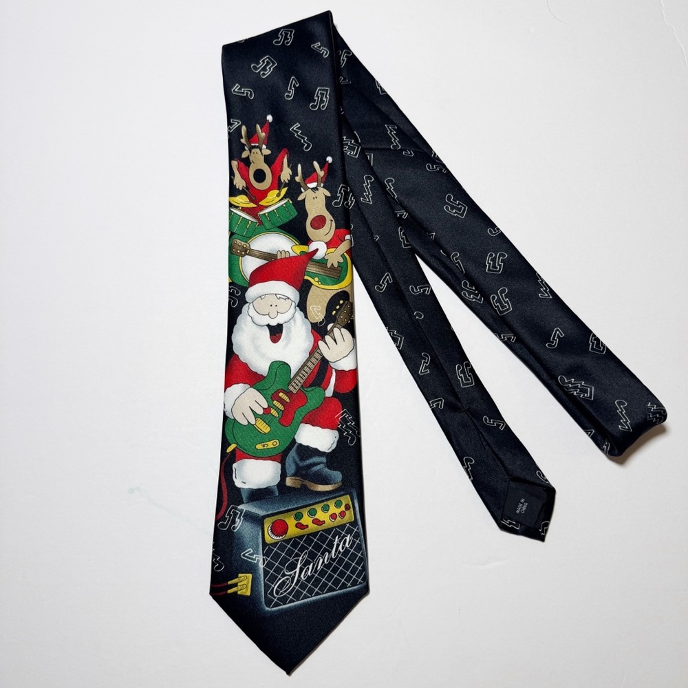 Christmas Santa Reinder Band Theme Tie
